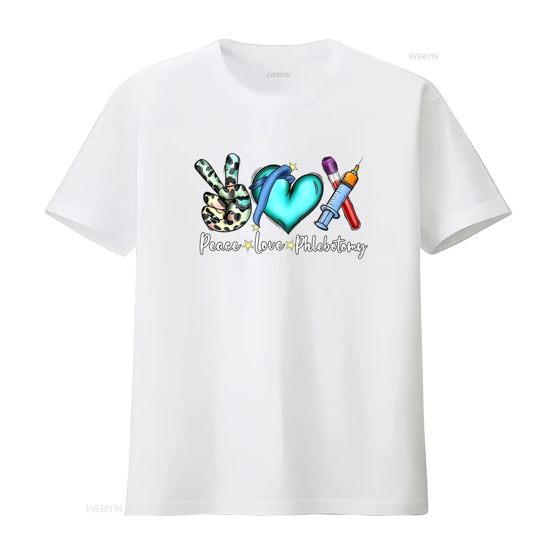 Camiseta Peace Love Phlebotomy - Medical Lab Technologist avaliação e preço